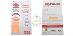 PIRANHA - Spray  de défense poivre format rouge à lèvres - 22 ml