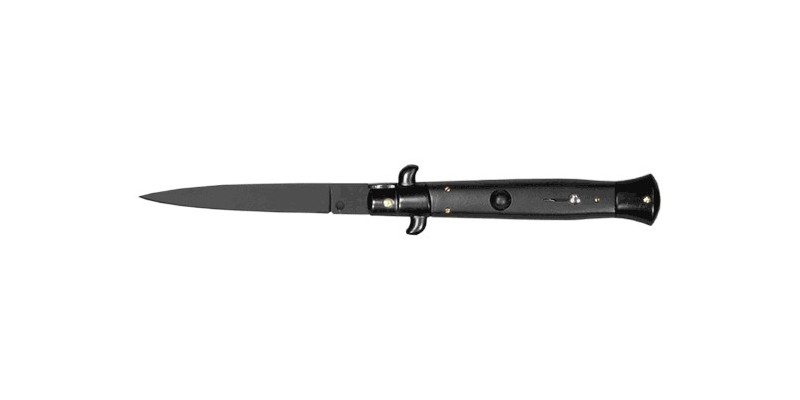 Flick knife - 10 cm black blade 