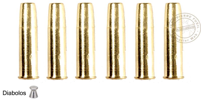 Asg Shells 177 6 cartridges pack for CO2 revolver ASG Schofield - JP Fusil Ammos Pellets
