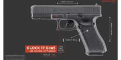 Pistolet à plomb CO2 4,5 mm - GLOCK 17 GEN5 - Chargeur à chaîne - Blowback