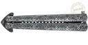 JOKER - Couteau papillon motif damas gris