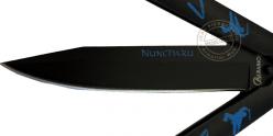 ALBAINOX - Couteau papillon Nunchaku noir et bleu