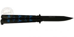 ALBAINOX - Couteau papillon Nunchaku noir et bleu