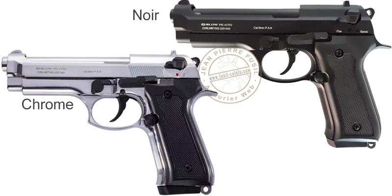 9 mm PAK blank pistol BLOW F92 - JP Fusil Couleur Chromium