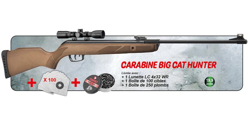 Pack carabine à plombs 4,5 mm GAMO Big Cat Hunter (19,9 Joules)