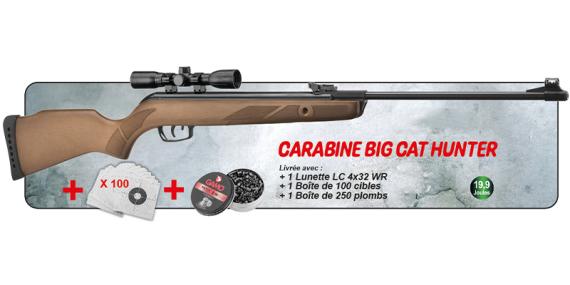 Pack carabine à plombs 4,5 mm GAMO Big Cat Hunter (19,9 Joules)
