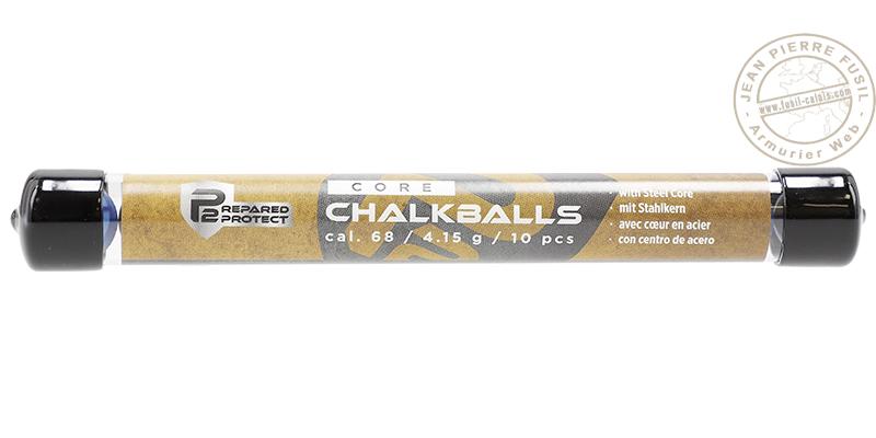 P2P - Tube de 10 billes de craie bleue noyau acier