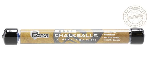 P2P - Tube de 10 billes de craie bleue noyau acier