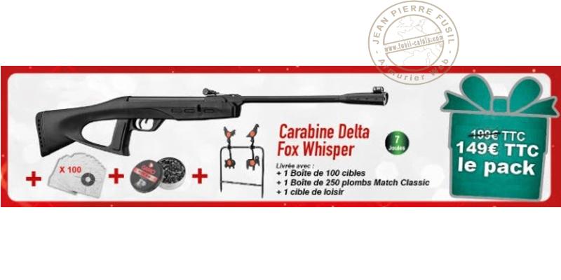 Pack carabine à plombs 4,5 mm GAMO Delta Fox Whisper (7 Joules)