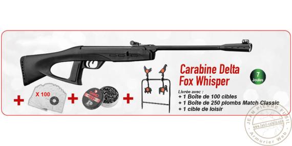 Pack carabine à plombs 4,5 mm GAMO Delta Fox Whisper