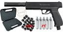 Pistolet CO2 à balles de caoutchouc VESTA DEFENSE SENTINEL + Extension TACHYON-S