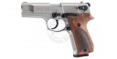 Pistolet alarme UMAREX P88 nickelé crosse bois - Cal. 9mm