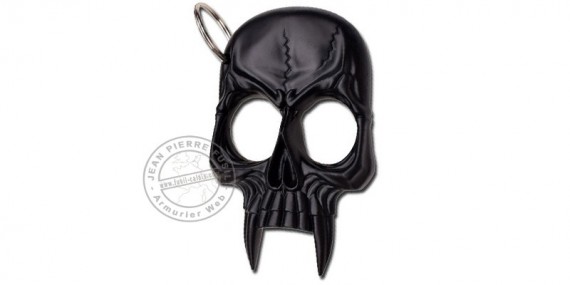 Poing américain porte clefs Tête de Mort - Noir