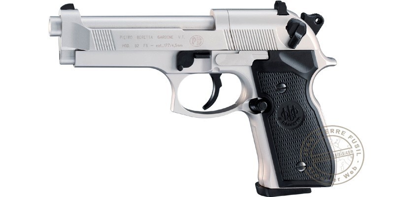 Beretta 92 Lead Gun Nickel Plated Umarex Replica Jpf